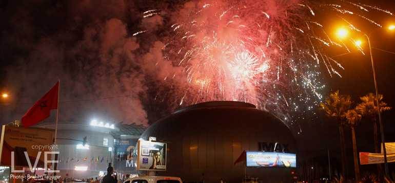 Feux d’artifice au Morocco Mall à l’occasion de la fête du trône