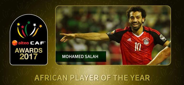 CAF Awards 2017: l’Egyptien Mohamed Salah élu meilleur joueur africain de l’année